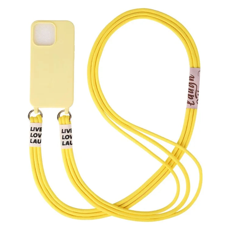 For iPhone 15 Case TPU Phone Cover with 3-Ropes Lanyard