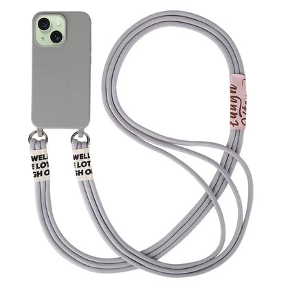 For iPhone 15 Case TPU Phone Cover with 3-Ropes Lanyard