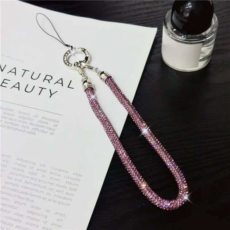 Phone Wrist Strap Shiny Rhinestone Decor Hand Strap Lanyard, Length: 25cm