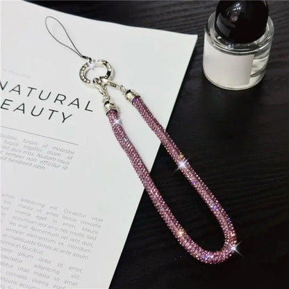 Phone Wrist Strap Shiny Rhinestone Decor Hand Strap Lanyard, Length: 25cm