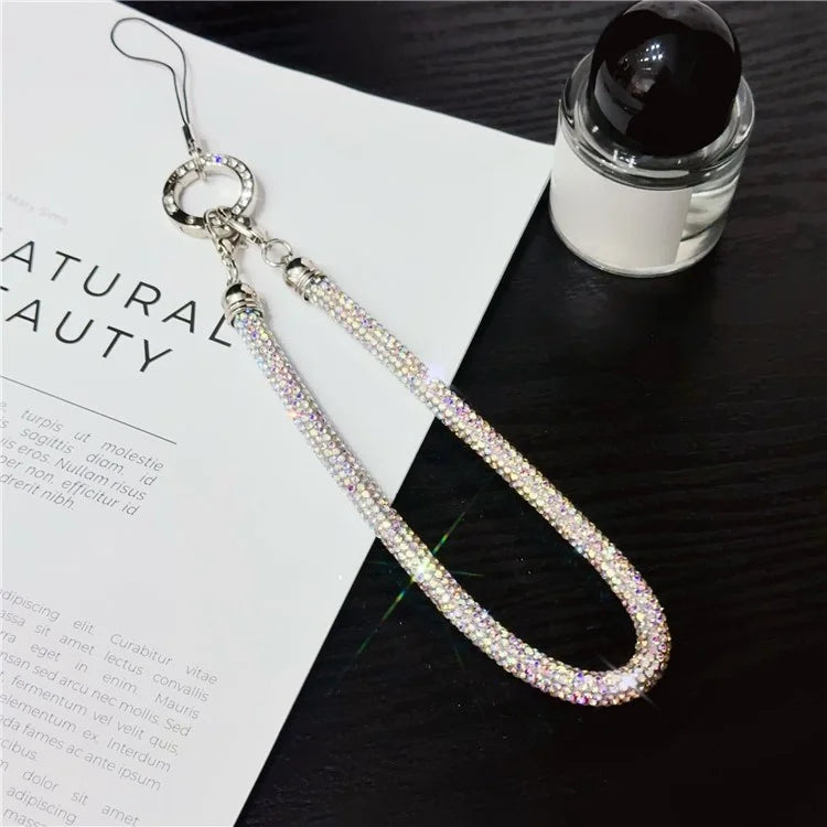 Phone Wrist Strap Shiny Rhinestone Decor Hand Strap Lanyard, Length: 25cm