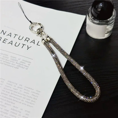 Phone Wrist Strap Shiny Rhinestone Decor Hand Strap Lanyard, Length: 25cm