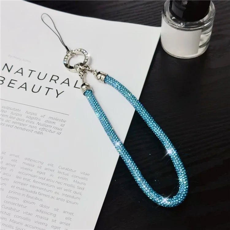 Phone Wrist Strap Shiny Rhinestone Decor Hand Strap Lanyard, Length: 25cm