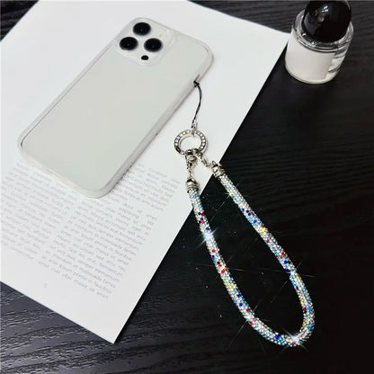 Phone Wrist Strap Shiny Rhinestone Decor Hand Strap Lanyard, Length: 25cm