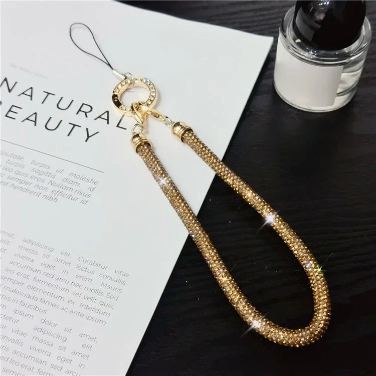 Phone Wrist Strap Shiny Rhinestone Decor Hand Strap Lanyard, Length: 25cm