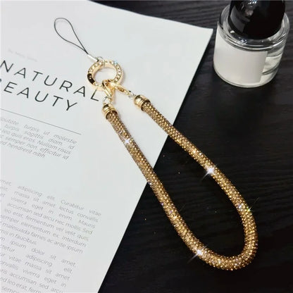 Phone Wrist Strap Shiny Rhinestone Decor Hand Strap Lanyard, Length: 25cm