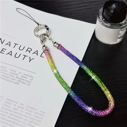 Phone Wrist Strap Shiny Rhinestone Decor Hand Strap Lanyard, Length: 25cm