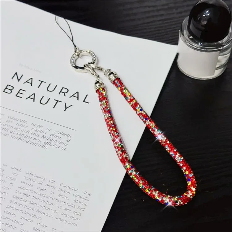Phone Wrist Strap Shiny Rhinestone Decor Hand Strap Lanyard, Length: 25cm