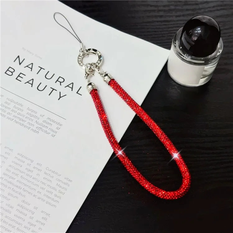 Phone Wrist Strap Shiny Rhinestone Decor Hand Strap Lanyard, Length: 25cm