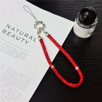 Phone Wrist Strap Shiny Rhinestone Decor Hand Strap Lanyard, Length: 25cm