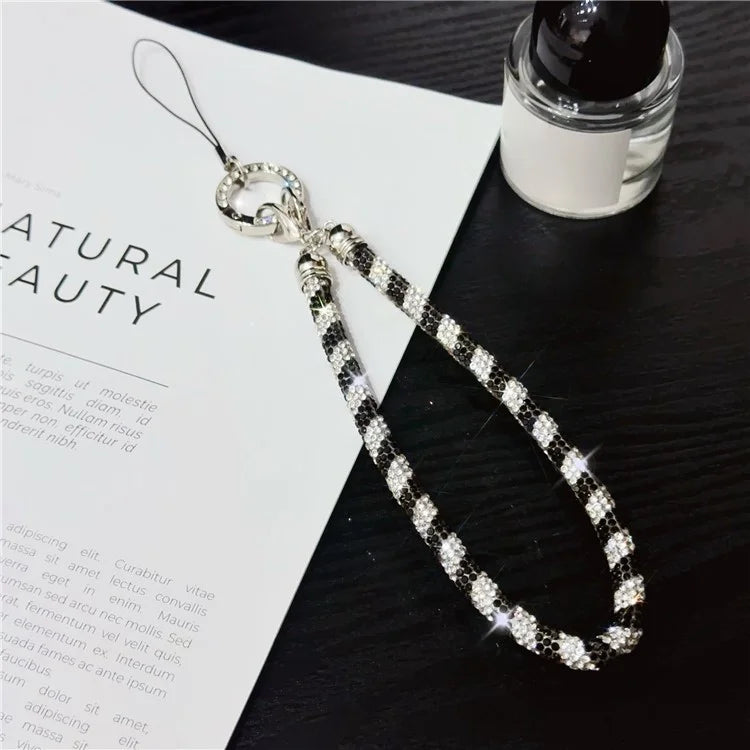 Phone Wrist Strap Shiny Rhinestone Decor Hand Strap Lanyard, Length: 25cm