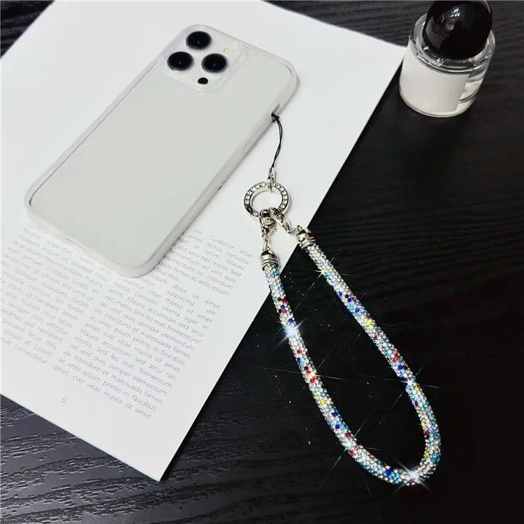 Phone Wrist Strap Shiny Rhinestone Decor Hand Strap Lanyard, Length: 25cm