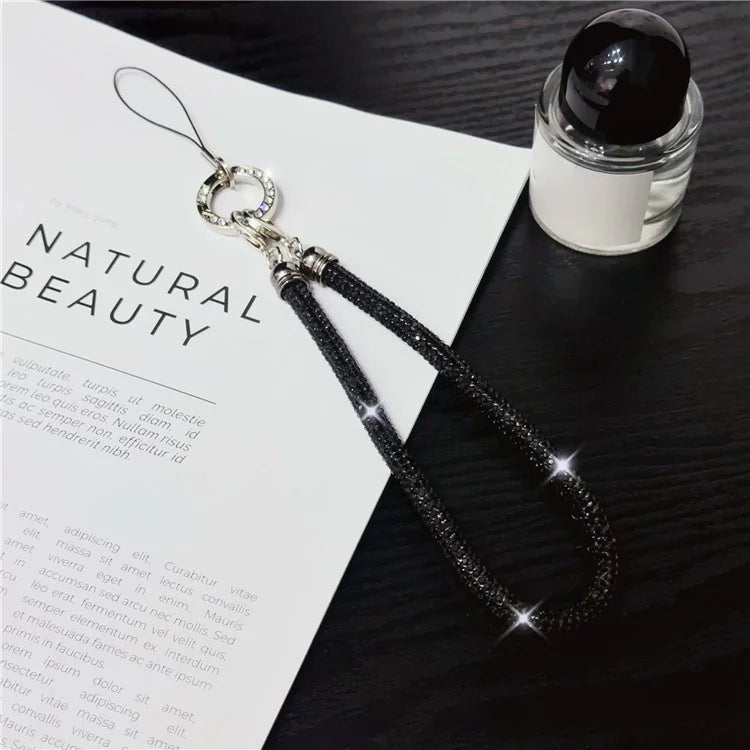 Phone Wrist Strap Shiny Rhinestone Decor Hand Strap Lanyard, Length: 25cm