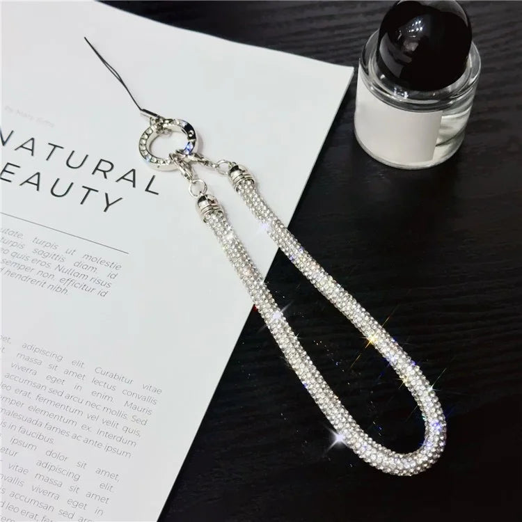 Phone Wrist Strap Shiny Rhinestone Decor Hand Strap Lanyard, Length: 25cm