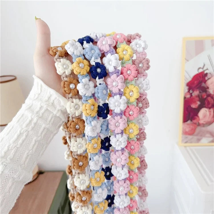 Phone Lanyard Cotton Rope Braided Daisy Flower Crossbody Strap, Length: 120cm