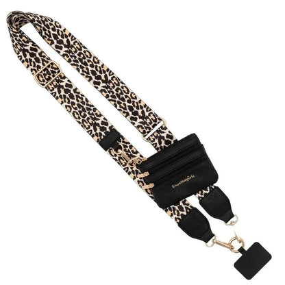 Phone Lanyard with Small Pouch and Tether Tab Nylon Adjustable Crossbody Shoulder Strap, Length: 148cm