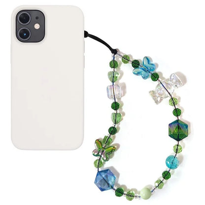 Beaded Phone Charm Strap Detachable Phone Anti-Lost Chain, Length: 16cm+5cm
