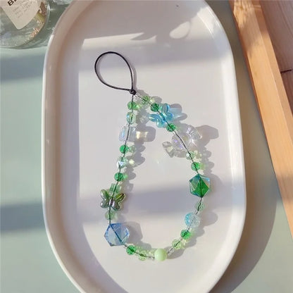Beaded Phone Charm Strap Detachable Phone Anti-Lost Chain, Length: 16cm+5cm
