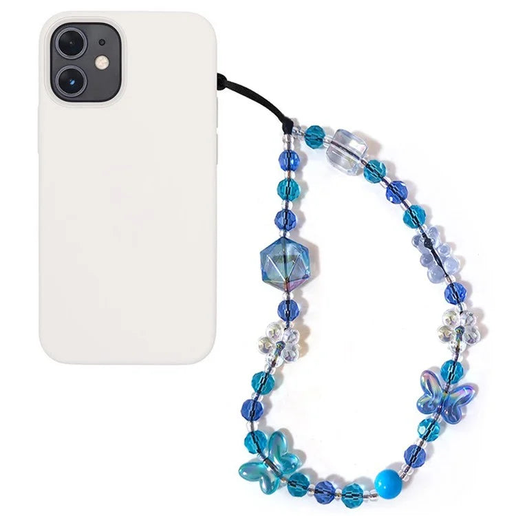 Beaded Phone Charm Strap Detachable Phone Anti-Lost Chain, Length: 16cm+5cm