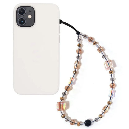Beaded Phone Charm Strap Detachable Phone Anti-Lost Chain, Length: 16cm+5cm