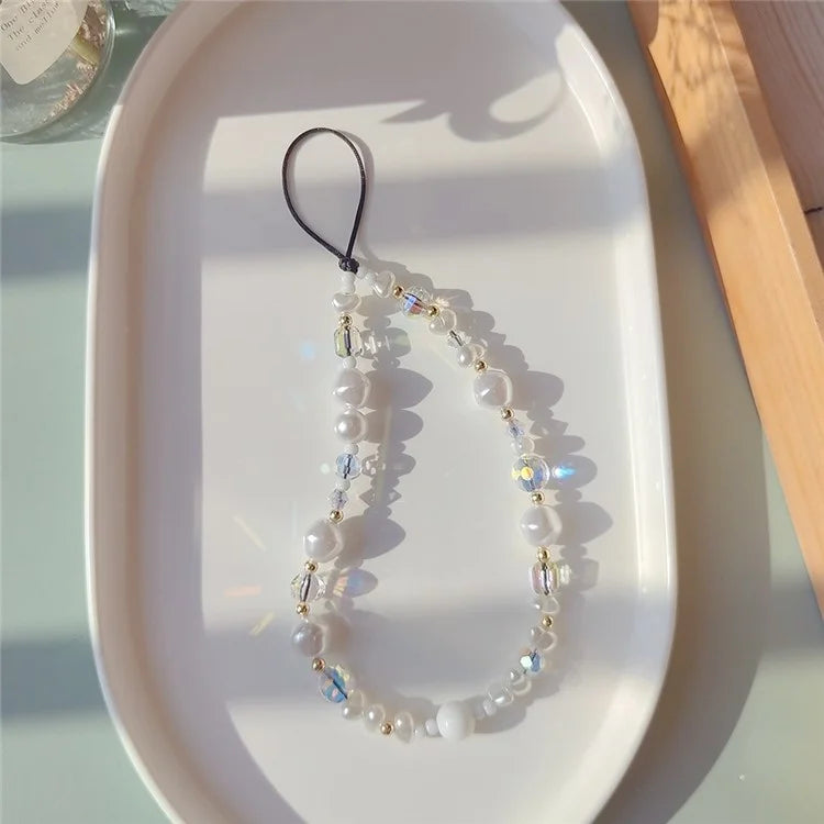 Beaded Phone Charm Strap Detachable Phone Anti-Lost Chain, Length: 16cm+5cm
