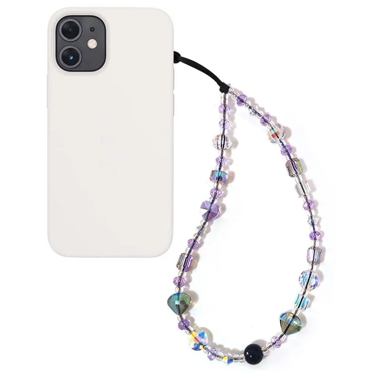 Beaded Phone Charm Strap Detachable Phone Anti-Lost Chain, Length: 16cm+5cm