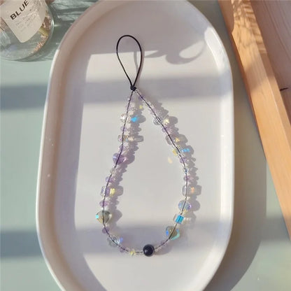Beaded Phone Charm Strap Detachable Phone Anti-Lost Chain, Length: 16cm+5cm