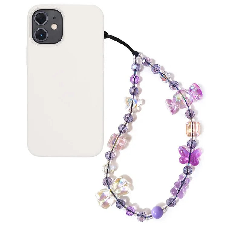 Beaded Phone Charm Strap Detachable Phone Anti-Lost Chain, Length: 16cm+5cm