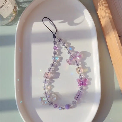 Beaded Phone Charm Strap Detachable Phone Anti-Lost Chain, Length: 16cm+5cm
