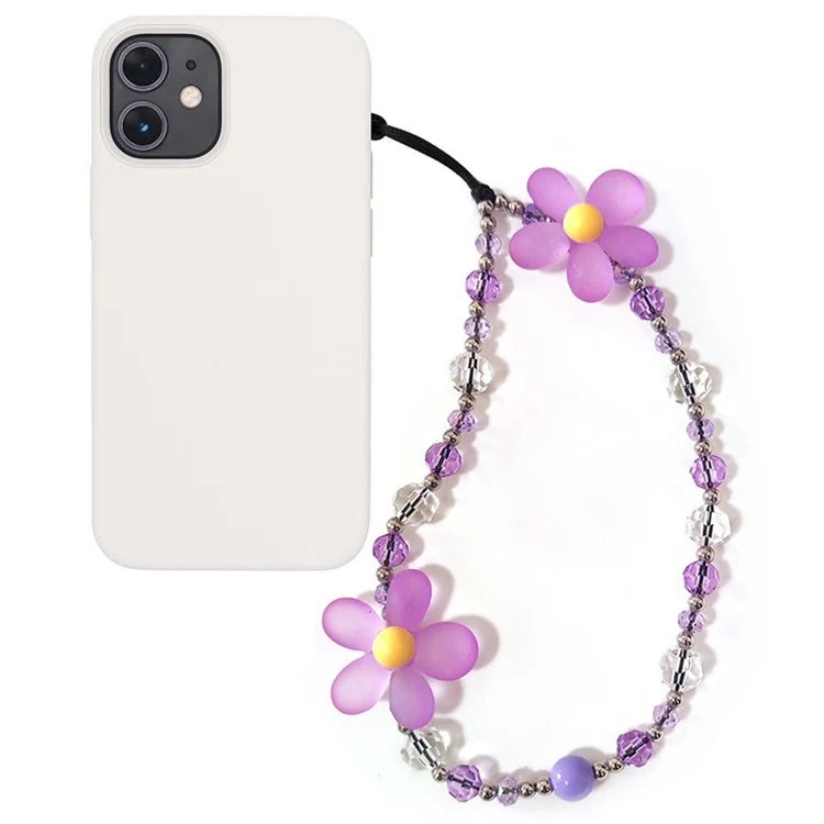 Beaded Phone Charm Strap Detachable Phone Anti-Lost Chain, Length: 16cm+5cm