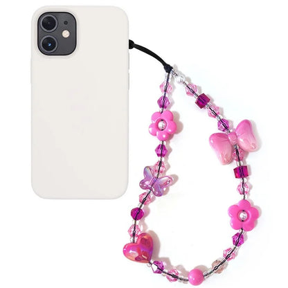 Beaded Phone Charm Strap Detachable Phone Anti-Lost Chain, Length: 16cm+5cm