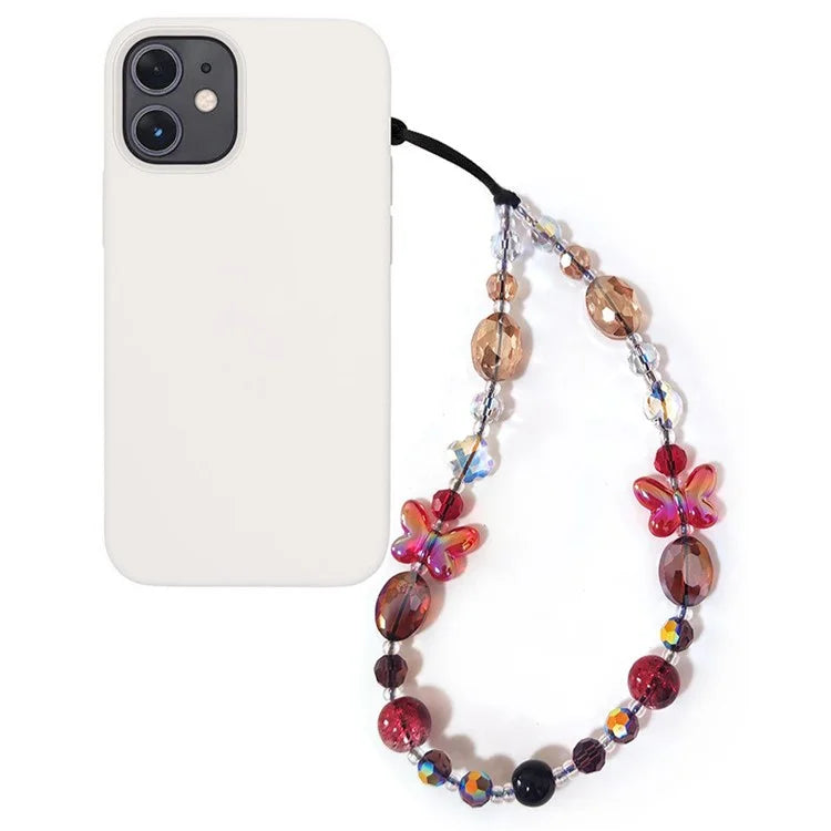 Beaded Phone Charm Strap Detachable Phone Anti-Lost Chain, Length: 16cm+5cm