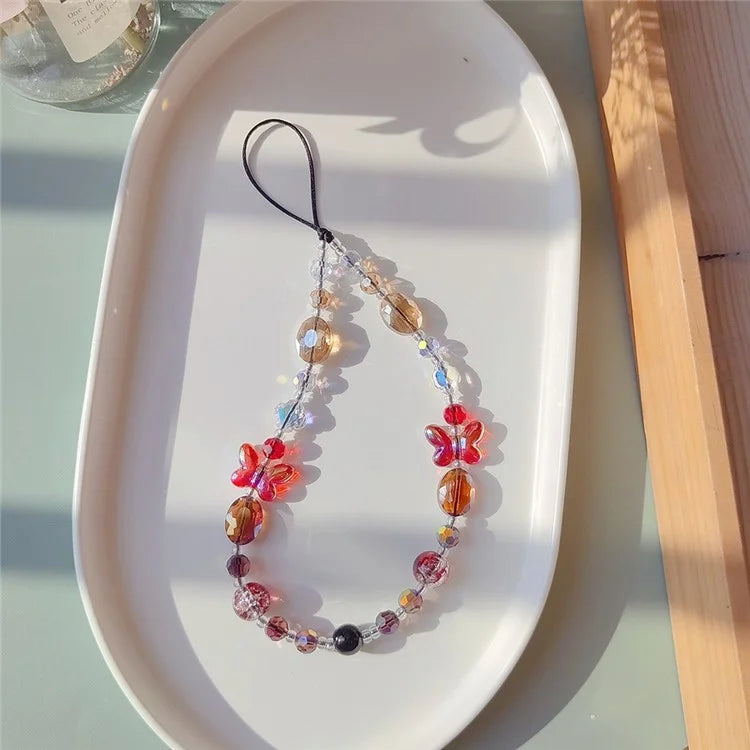 Beaded Phone Charm Strap Detachable Phone Anti-Lost Chain, Length: 16cm+5cm