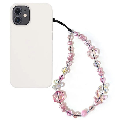 Beaded Phone Charm Strap Detachable Phone Anti-Lost Chain, Length: 16cm+5cm
