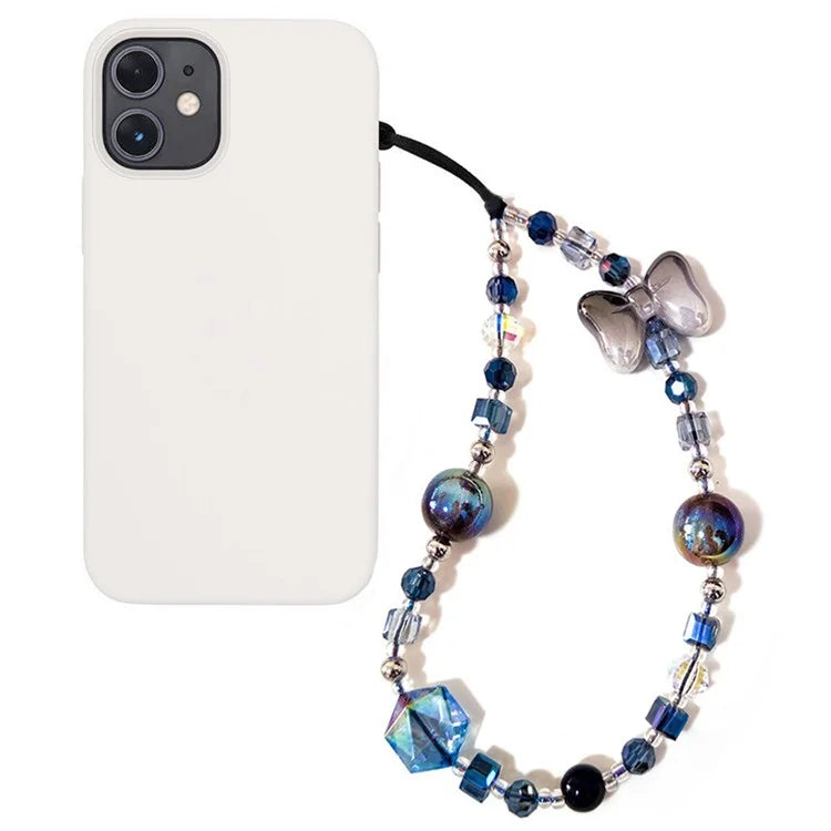 Beaded Phone Charm Strap Detachable Phone Anti-Lost Chain, Length: 16cm+5cm