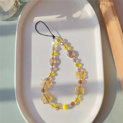 Beaded Phone Charm Strap Detachable Phone Anti-Lost Chain, Length: 16cm+5cm