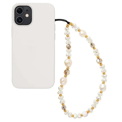 Beaded Phone Bracelet Strap Phone Lanyard Imitation Pearl Phone Charm, Length: 16cm+5cm
