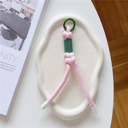 Phone Lanyard Anti-Lost 17cm Nylon Phone Charm Decor with Tether Tab