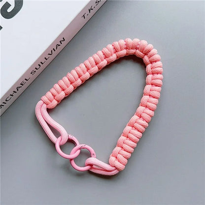 Phone Hand Wrist Strap Dual Ring 30cm Nylon Short Lanyard with Tether Tab