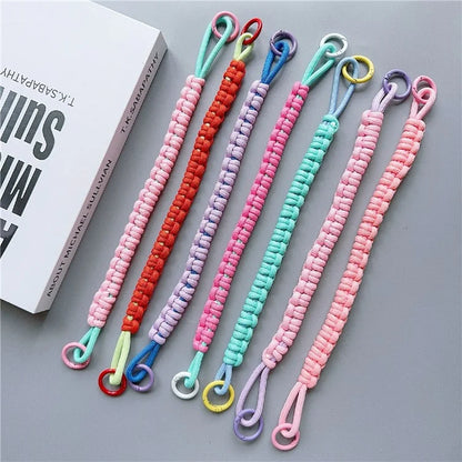 Phone Hand Wrist Strap Dual Ring 30cm Nylon Short Lanyard with Tether Tab