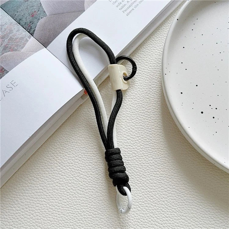Phone Strap Dual-Layer Design 30cm Nylon Short Hand Lanyard with Tether Tab