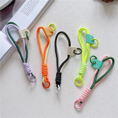 Phone Strap Dual-Layer Design 30cm Nylon Short Hand Lanyard with Tether Tab