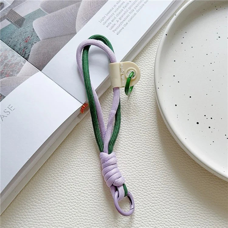 Phone Strap Dual-Layer Design 30cm Nylon Short Hand Lanyard with Tether Tab