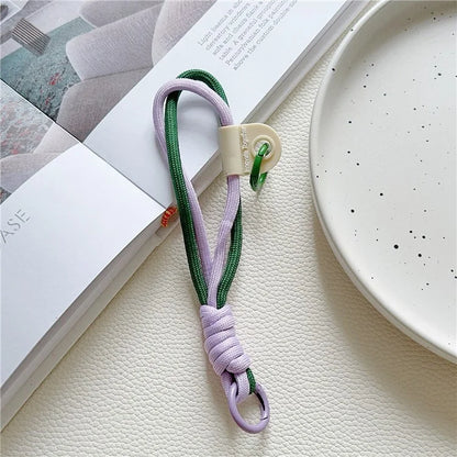 Phone Strap Dual-Layer Design 30cm Nylon Short Hand Lanyard with Tether Tab