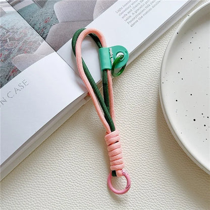 Phone Strap Dual-Layer Design 30cm Nylon Short Hand Lanyard with Tether Tab