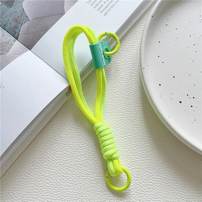 Phone Strap Dual-Layer Design 30cm Nylon Short Hand Lanyard with Tether Tab
