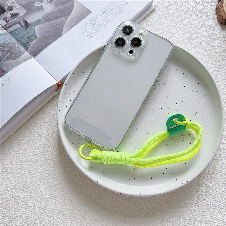 Phone Strap Dual-Layer Design 30cm Nylon Short Hand Lanyard with Tether Tab