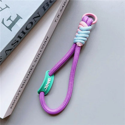 Phone Lanyard Wrist Strap 30cm Nylon Short Hand Lanyard with Tether Tab
