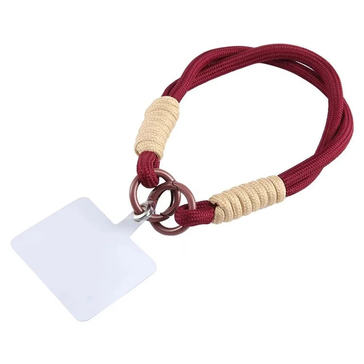 Phone Lanyard Dual-Strand Nylon 26cm Short Wrist Strap Hand Strap with Tether Tab