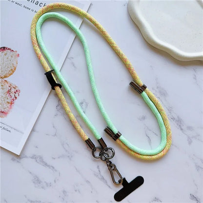8mm Thick Phone Lanyard Adjustable Nylon Crossbody Strap with Tether Tab, Total Length: 140cm